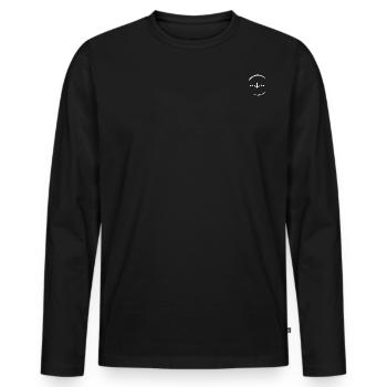 Anker im Kreis - Männer Premium Bio Langarmshirt - Schwarz - Vorne - Nico (187cm)