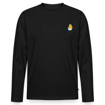 Robin Aquarelle - T-shirt manches longues Premium bio Homme - noir - Devant - Nico (187cm)