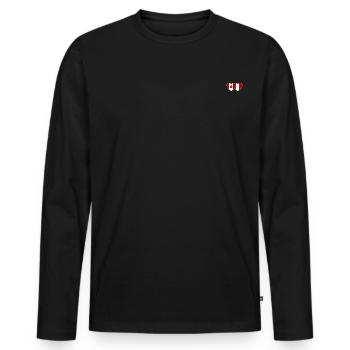 Canada Italy Flag Heart - Men's Premium Organic Long Sleeve Shirt - black - Front - Nico (187cm)