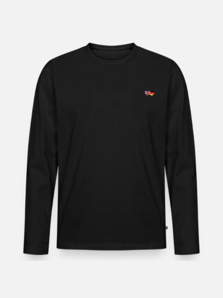 United Kingdom Germany Flag Heart - Men's Premium Organic Long Sleeve Shirt - black