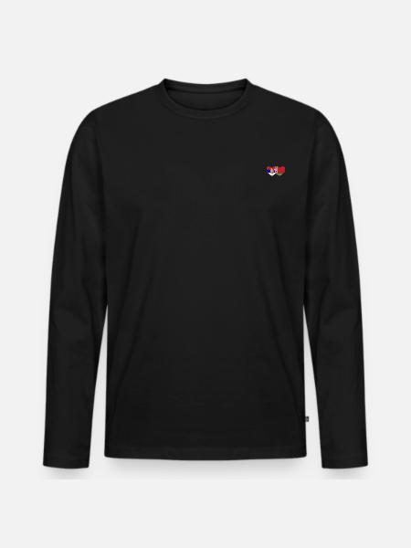 Serbia Belarus Flag Heart - Men's Premium Organic Long Sleeve Shirt - black
