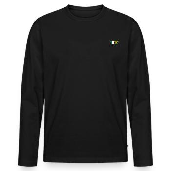 Italy Jamaica Flag Heart - Men's Premium Organic Long Sleeve Shirt - black - Front - Nico (187cm)