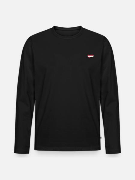 Austria Egypt Flag Heart - Men's Premium Organic Long Sleeve Shirt - black