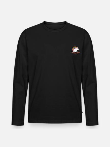 LOVE IS LOVE - Men's Premium Organic Long Sleeve Shirt - black