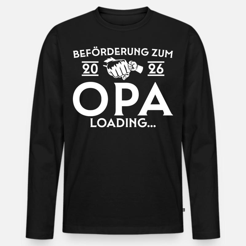Werdender Opa 2026 loading - Männer Premium Bio Langarmshirt - Schwarz