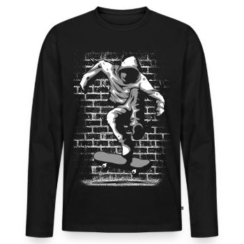 Skate | Skater | Skateboard | Skating - Men's Premium Organic Long Sleeve Shirt - black - Front - Nico (187cm)