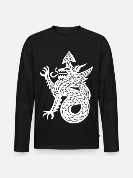 White Dragon - Men's Premium Organic Long Sleeve Shirt - black