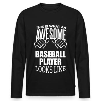Baseball Baseball Baseball - Men's Premium Organic Long Sleeve Shirt - black - Front - Nico (187cm)