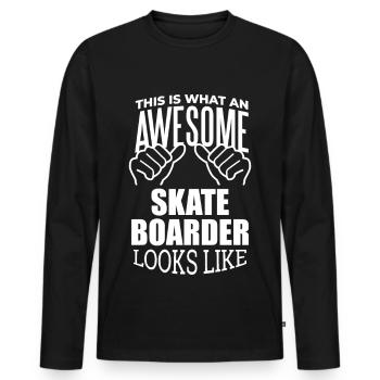 Skateboarding Skateboarding Skateboarding - Men's Premium Organic Long Sleeve Shirt - black - Front - Nico (187cm)