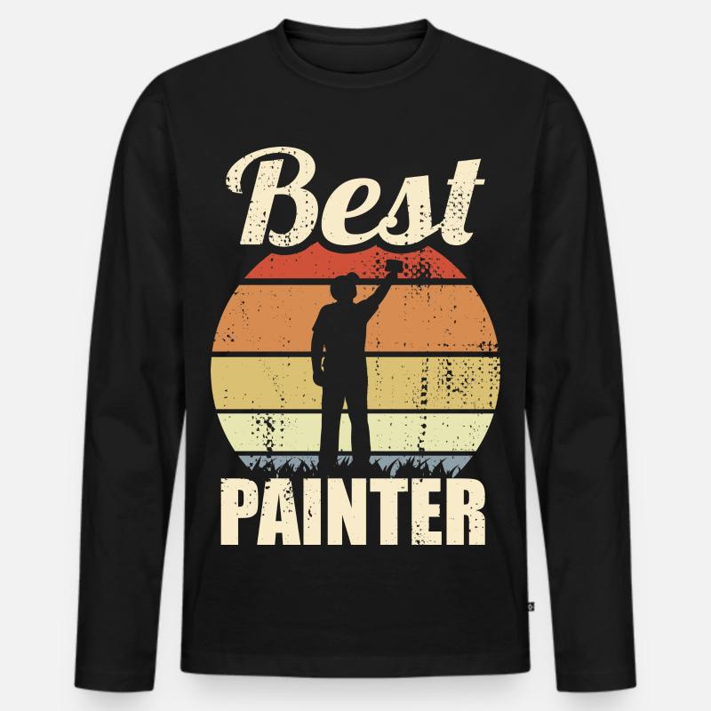 Bester Maler - Männer Premium Bio Langarmshirt - Schwarz