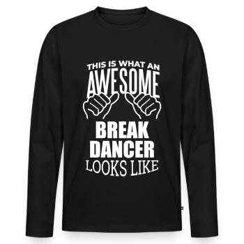 Breakdancer Breakdancer Breakdancer - T-shirt manches longues Premium bio Homme - noir - Devant - Nico (187cm)