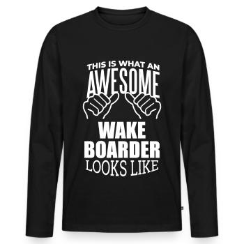 Wakeboard Wakeboard Wakeboard - Männer Premium Bio Langarmshirt - Schwarz - Vorne - Nico (187cm)