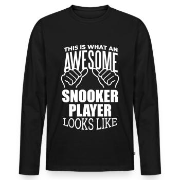 Snooker Snooker Snooker - T-shirt manches longues Premium bio Homme - noir - Devant - Nico (187cm)