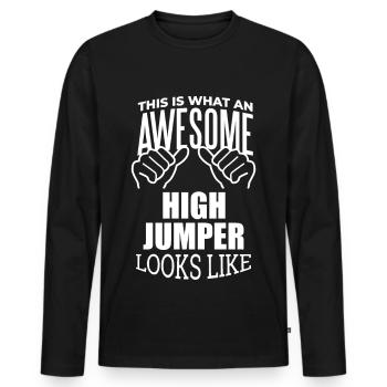 High Jump High Jump High Jump - Men's Premium Organic Long Sleeve Shirt - black - Front - Nico (187cm)