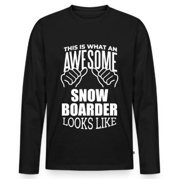 Snowboard Snowboard Snowboard - Männer Premium Bio Langarmshirt - Schwarz - Vorne - Nico (187cm)