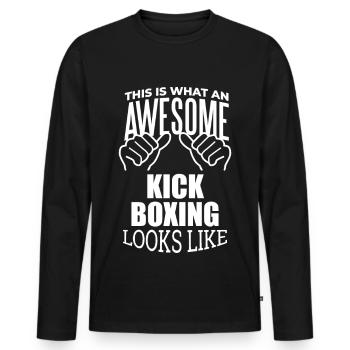 Kickboxen Kickboxen Kickboxen Kickboxen - Männer Premium Bio Langarmshirt - Schwarz - Vorne - Nico (187cm)