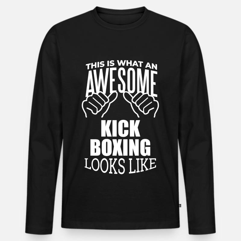 Kickboxen - Männer Premium Bio Langarmshirt - Schwarz