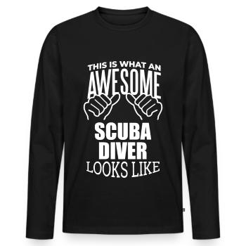 Scuba Diving Scuba Diving Scuba Diving - Men's Premium Organic Long Sleeve Shirt - black - Front - Nico (187cm)