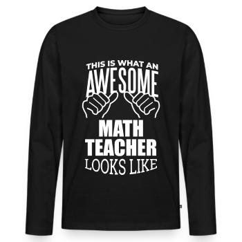 Math Math Math - Men's Premium Organic Long Sleeve Shirt - black - Front - Nico (187cm)