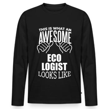 Ecology - Men's Premium Organic Long Sleeve Shirt - black - Front - Nico (187cm)