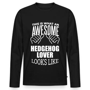 Igel Igel Igel Igel - Männer Premium Bio Langarmshirt - Schwarz - Vorne - Nico (187cm)