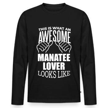 Manatee Manatee Manatee - Men's Premium Organic Long Sleeve Shirt - black - Front - Nico (187cm)
