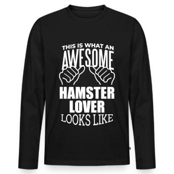 Hamster-Hamster-Hamster - Männer Premium Bio Langarmshirt - Schwarz - Vorne - Nico (187cm)