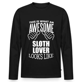 Sloth Sloth Sloth - Men's Premium Organic Long Sleeve Shirt - black - Front - Nico (187cm)