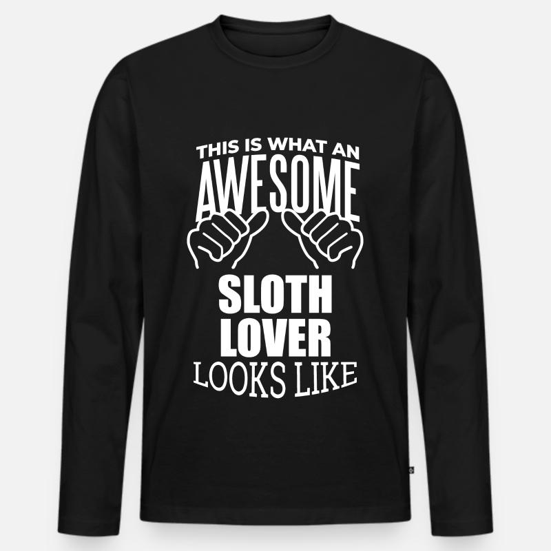 Faultier - Männer Premium Bio Langarmshirt - Schwarz