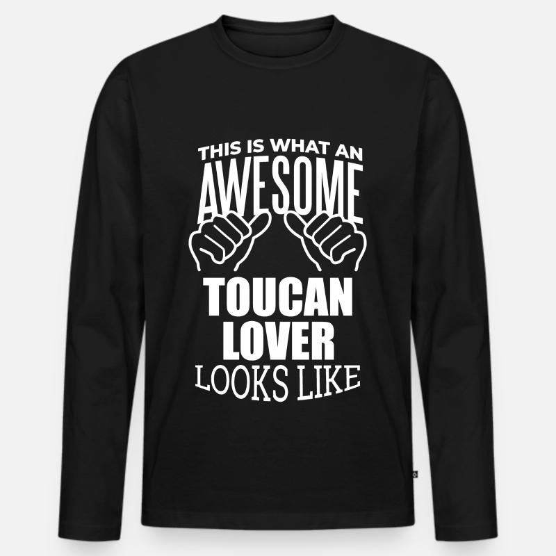 Tukan - Männer Premium Bio Langarmshirt - Schwarz