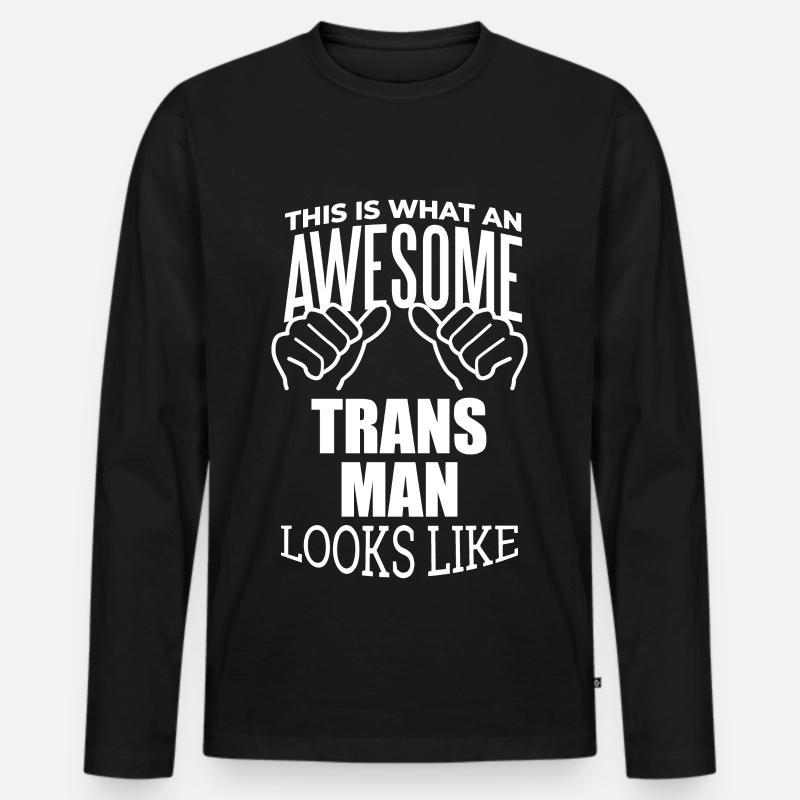 Trans Mann - Männer Premium Bio Langarmshirt - Schwarz