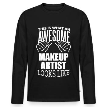 Make-up Make-up Make-up - Männer Premium Bio Langarmshirt - Schwarz - Vorne - Nico (187cm)