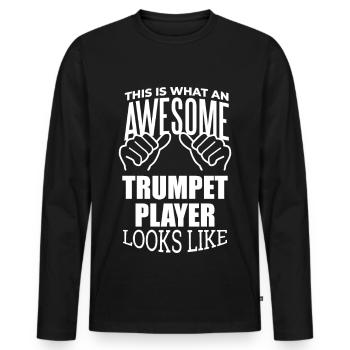 Trumpet Trumpet Trumpet - Men's Premium Organic Long Sleeve Shirt - black - Front - Nico (187cm)
