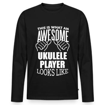 Ukulele Ukulele Ukulele - Männer Premium Bio Langarmshirt - Schwarz - Vorne - Nico (187cm)