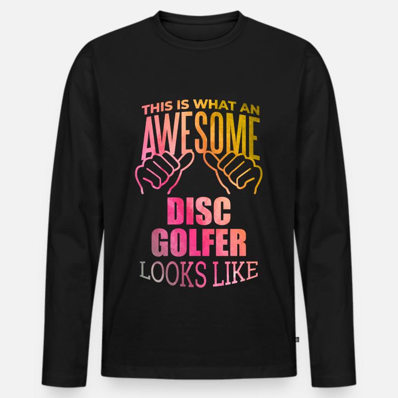 Discgolf - Männer Premium Bio Langarmshirt - Schwarz