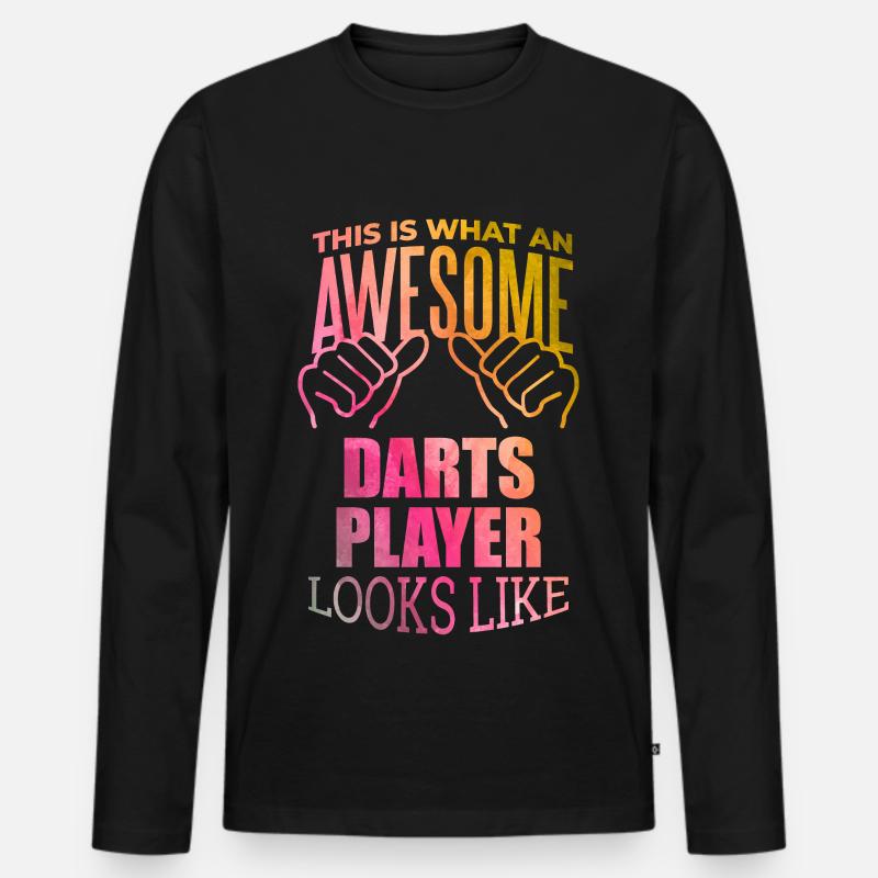 Darts - Männer Premium Bio Langarmshirt - Schwarz