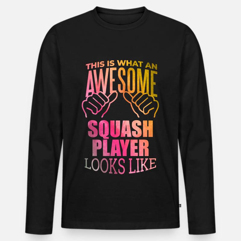 quetschen - Männer Premium Bio Langarmshirt - Schwarz