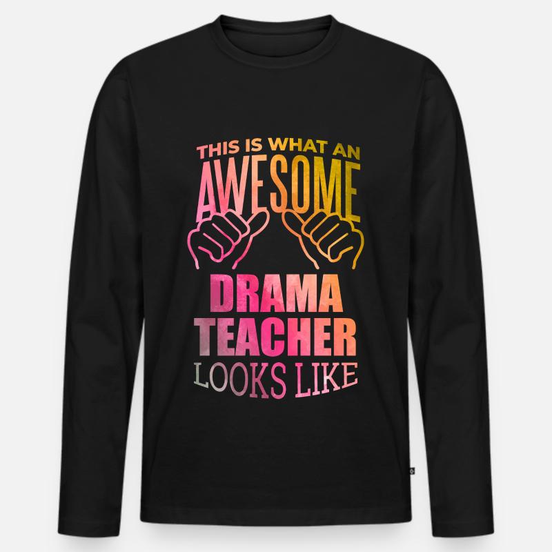 Drama - Männer Premium Bio Langarmshirt - Schwarz