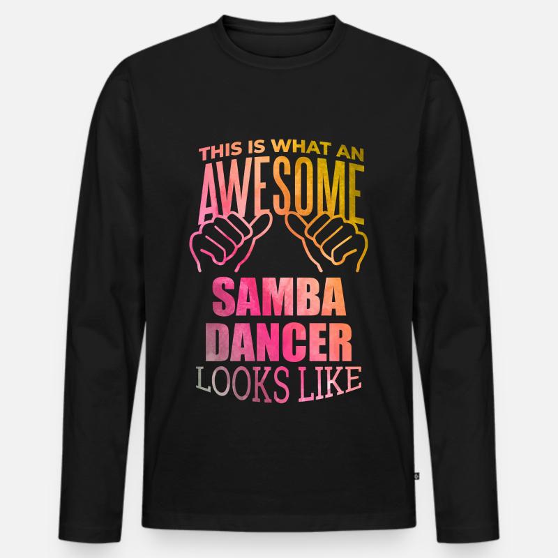 Samba - Männer Premium Bio Langarmshirt - Schwarz