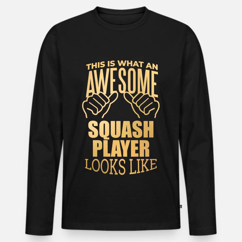quetschen - Männer Premium Bio Langarmshirt - Schwarz