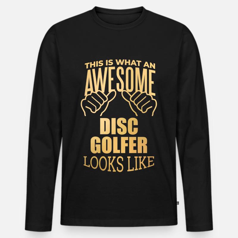 Discgolf - Männer Premium Bio Langarmshirt - Schwarz