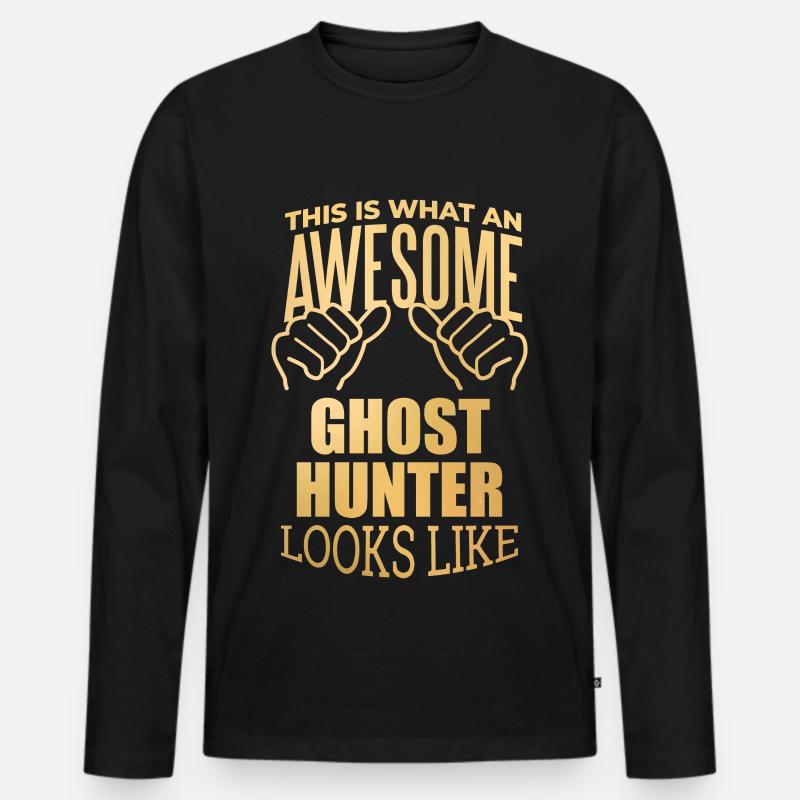 Geisterjäger - Männer Premium Bio Langarmshirt - Schwarz