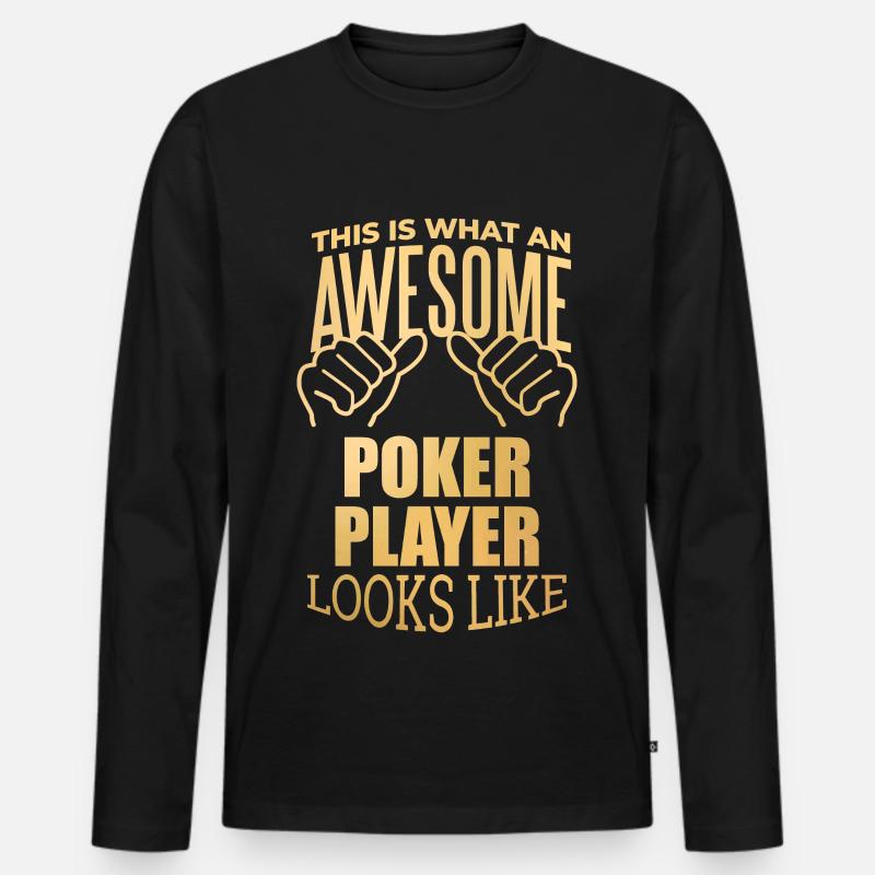 Poker - Männer Premium Bio Langarmshirt - Schwarz
