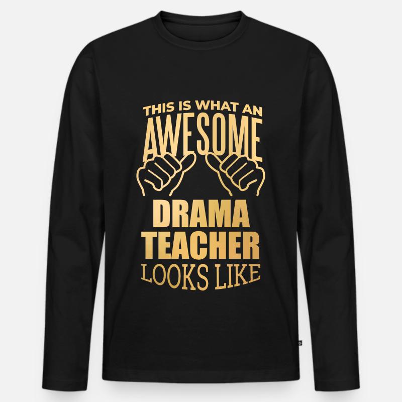 Drama - Männer Premium Bio Langarmshirt - Schwarz
