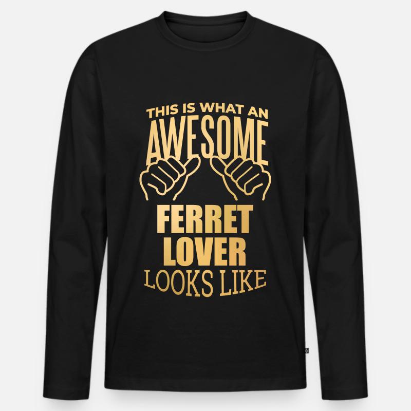 Frettchen - Männer Premium Bio Langarmshirt - Schwarz