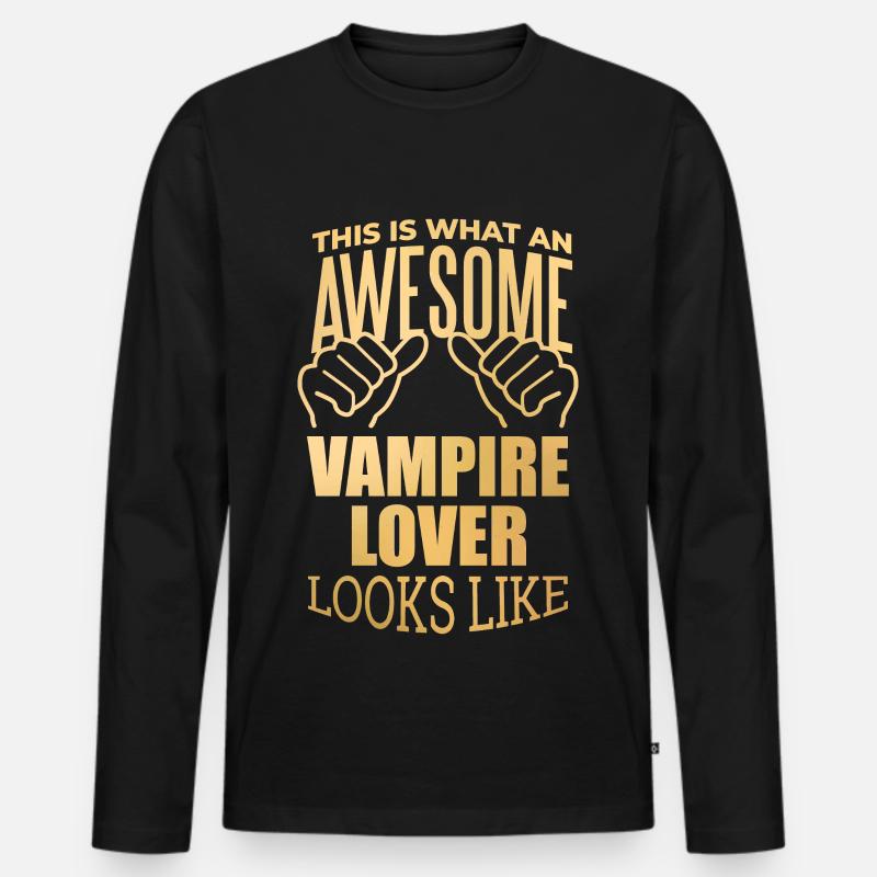 Vampir - Männer Premium Bio Langarmshirt - Schwarz