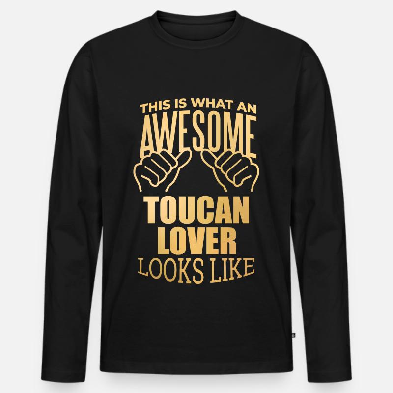 Tukan - Männer Premium Bio Langarmshirt - Schwarz