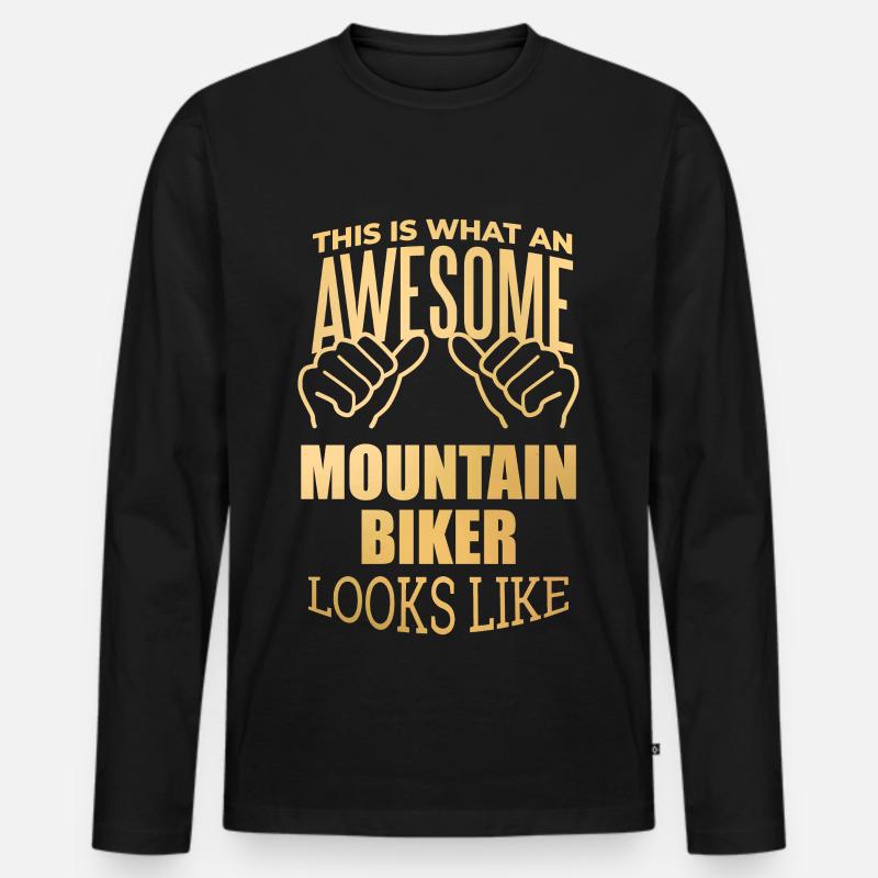 Mountainbiker - Männer Premium Bio Langarmshirt - Schwarz