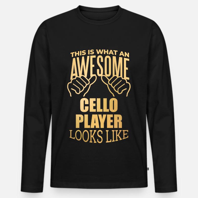 Cello - Männer Premium Bio Langarmshirt - Schwarz