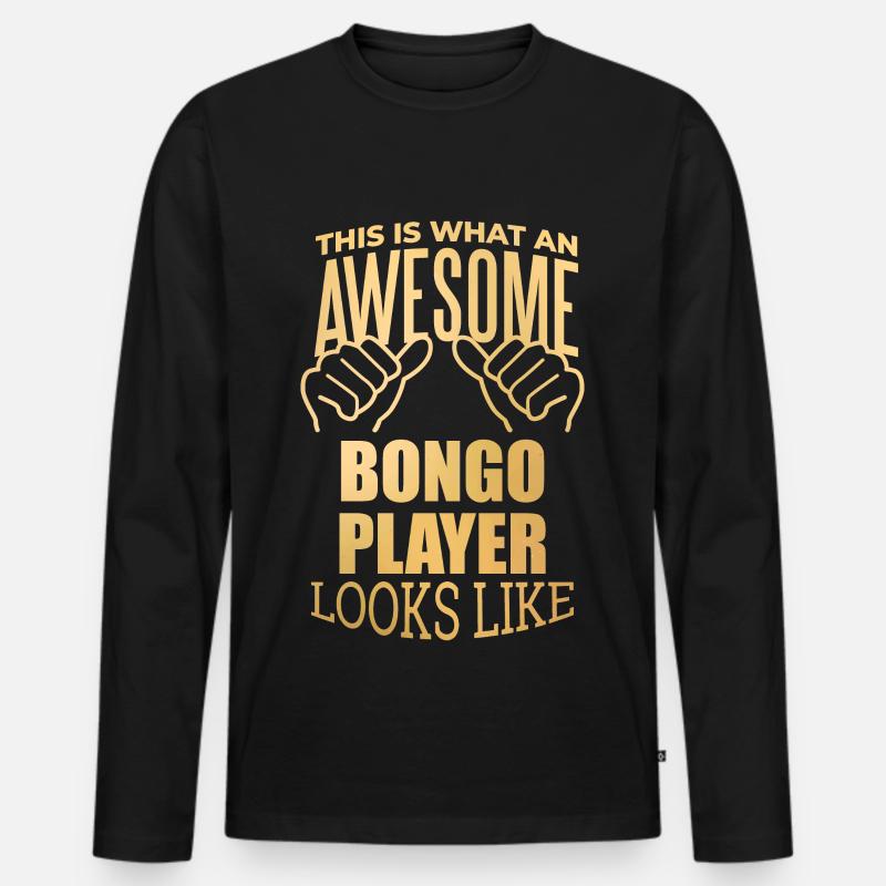 Bongo - Männer Premium Bio Langarmshirt - Schwarz